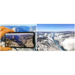 LandscapeAR: Large Scale Outdoor Augmented Reality by Matching Photographs with Terrain Models Using Learned Descriptors